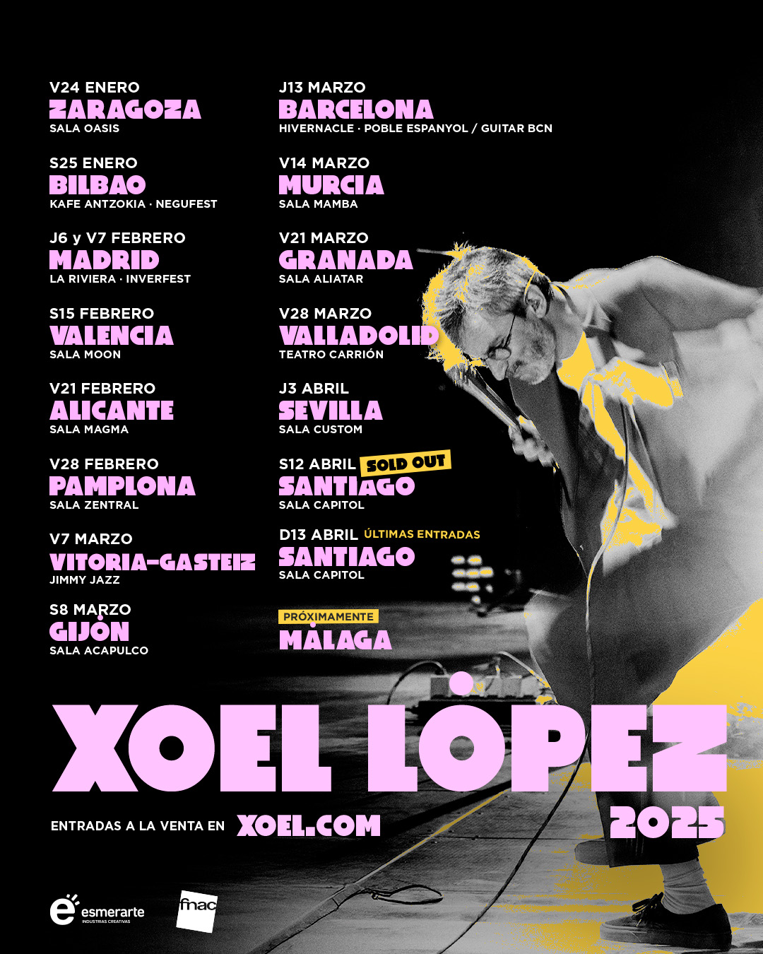 Cartel de la Gira por Salas de Xoel López 2025